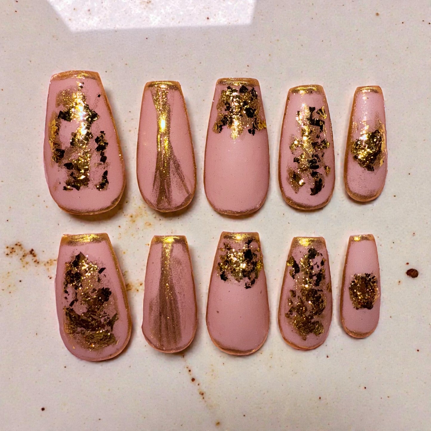 Peach and Gold (med coffin)