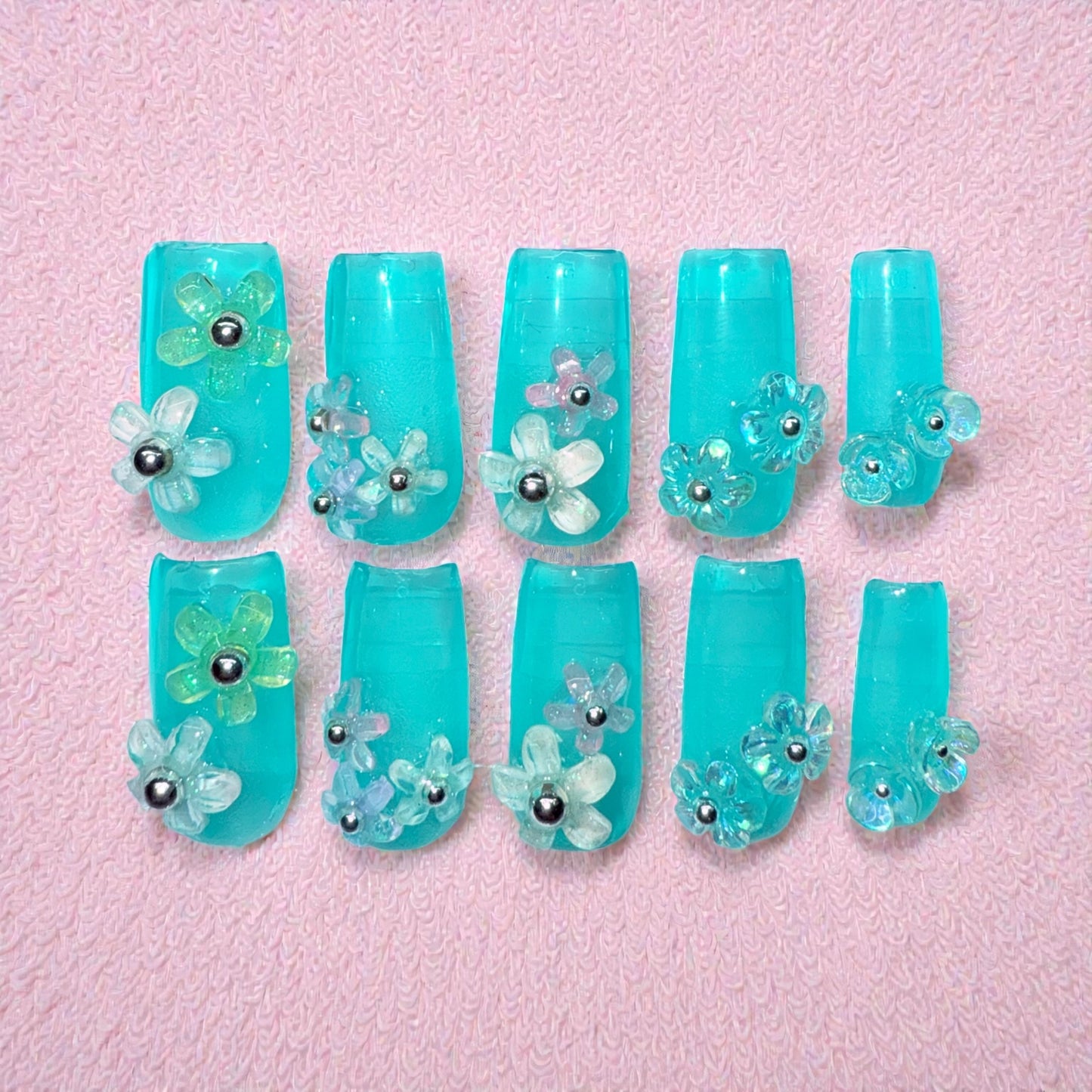 Jelly Green Floral (medium square)