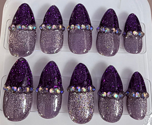 Purple on purple almond shape