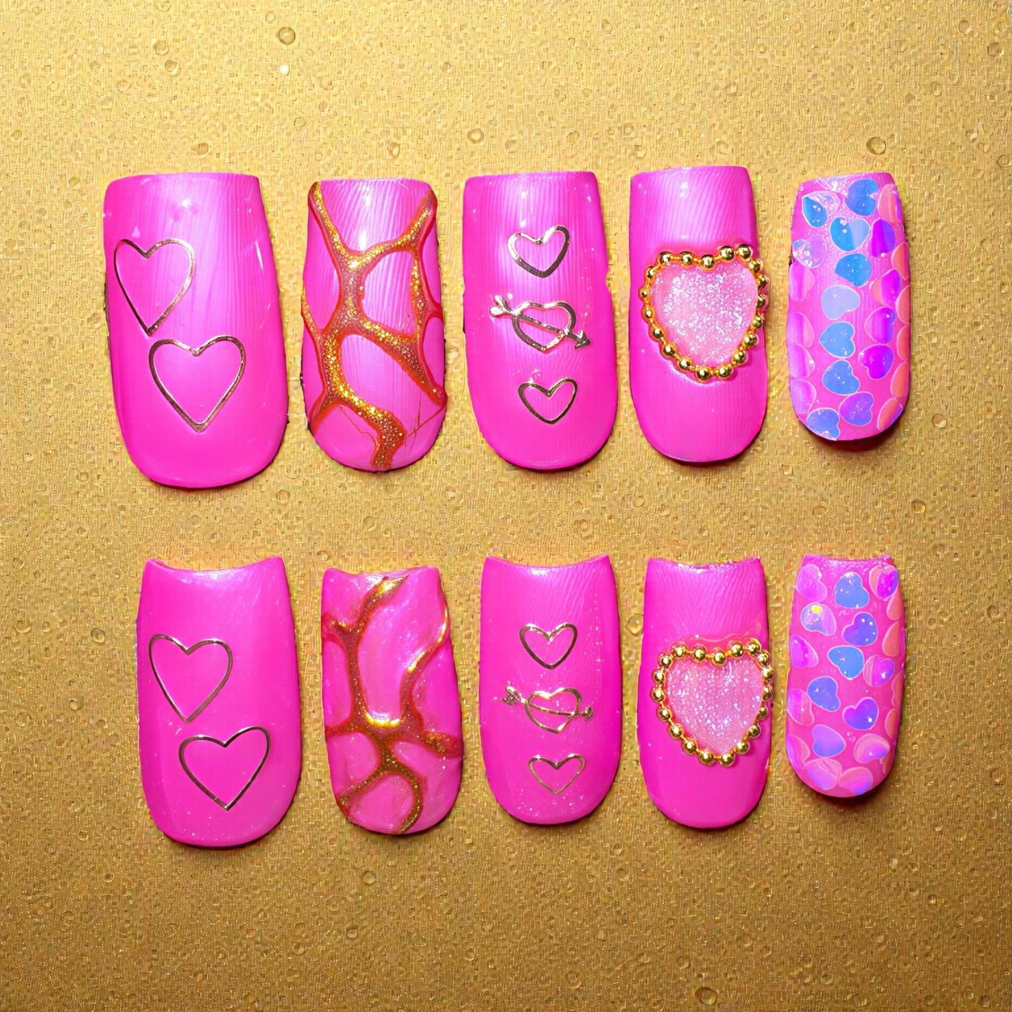 Pink Hearts (medium square)