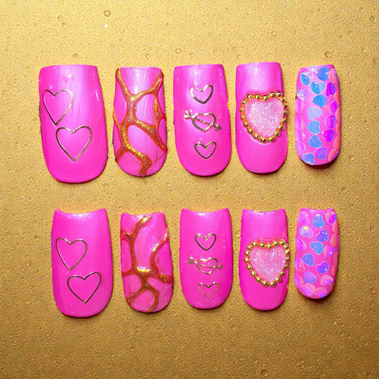 Pink Hearts (medium square)