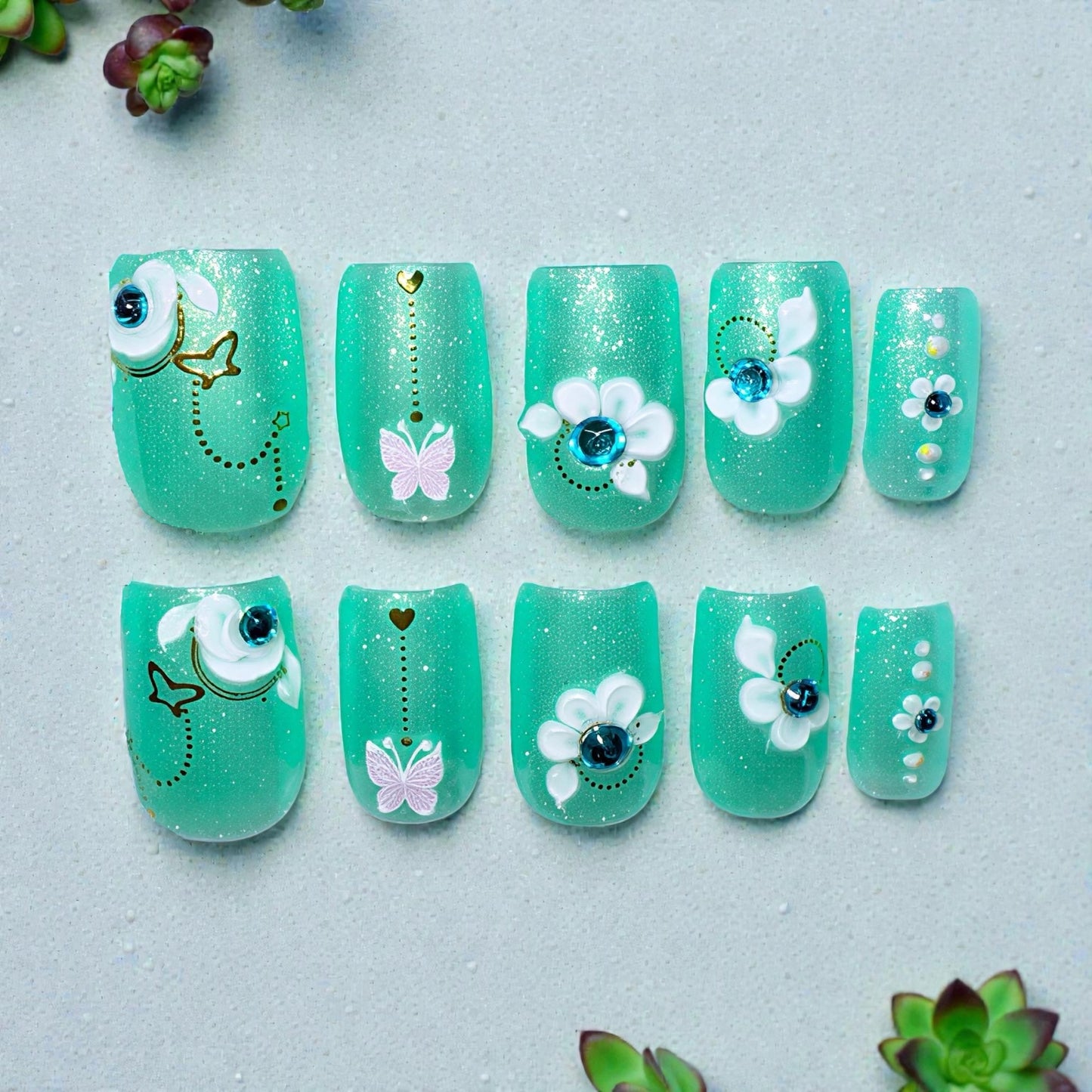 Metallic Green (short square)