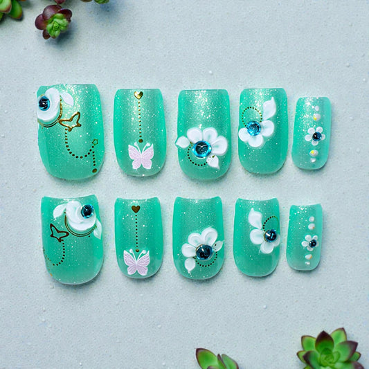 Metallic Green (short square)