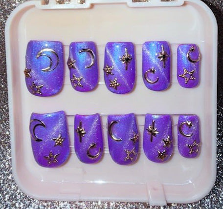 Purple Cat Eye  (short square)