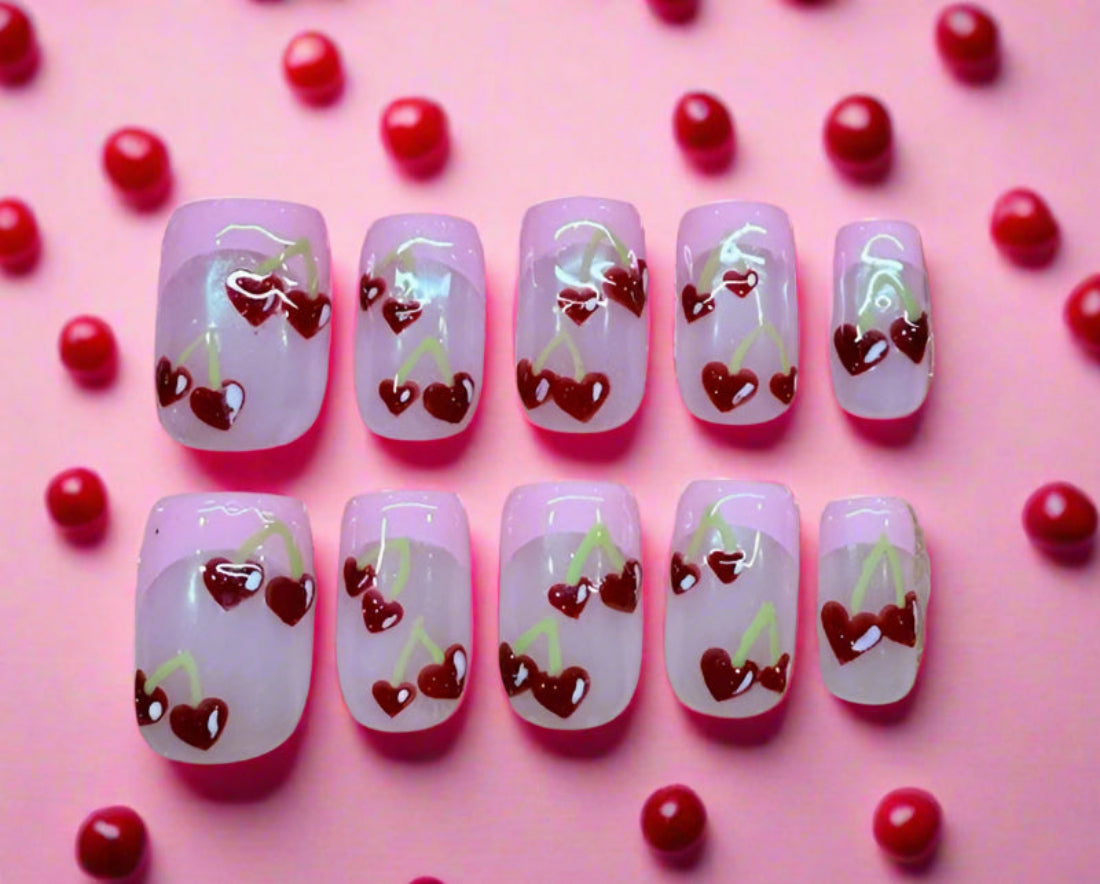 Pink Heart Cherries (short square)