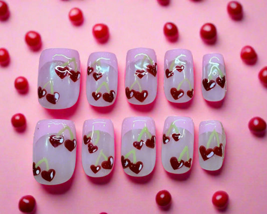 Pink Heart Cherries (short square)